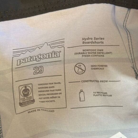 Patagonia Hydropeak Board Shorts Stranded Stripe Light Plume Grey Mens  29 NEW - Picture 6 of 10